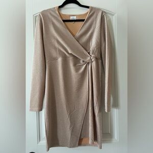 ALDI Serra Pink Shimmer Womens Front Wrap Holiday Christmas Party Dress Medium